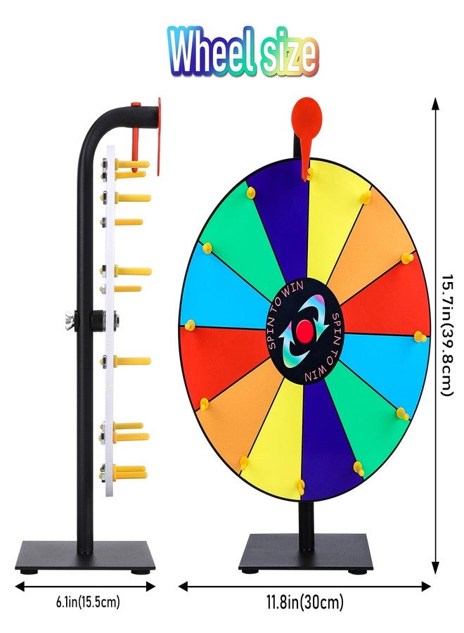 Seqiuay Prize Wheel Spinner with Stand, 12 Inch Spinning Wheel Featuring 12 Prize Slots, Colorful Prize Spin Wheel Perfect for Carnivals, Home Parties, Trade Shows and Lucky Draw - Image 2